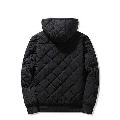 Men's Hooded Quilted Bomber Jacket